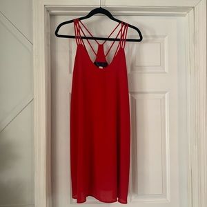 Red dress with stylish straps